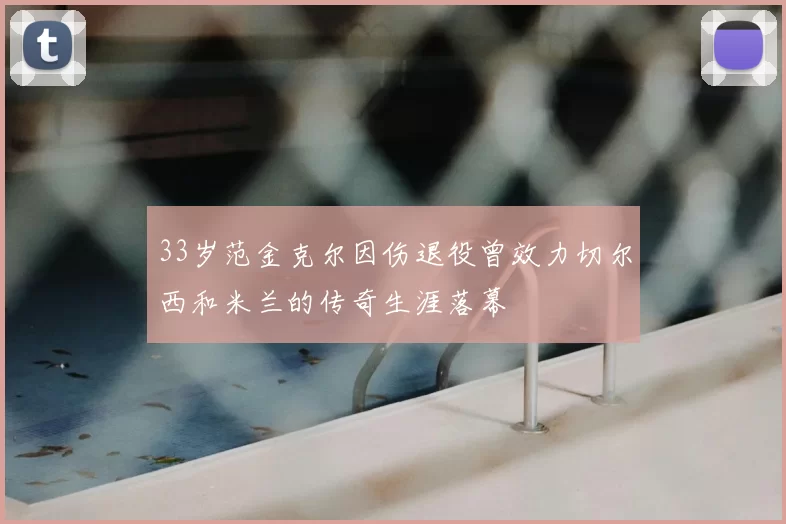 33岁范金克尔因伤退役曾效力切尔西和米兰的传奇生涯落幕