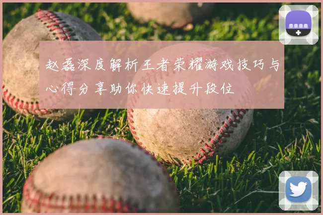 赵磊深度解析王者荣耀游戏技巧与心得分享助你快速提升段位