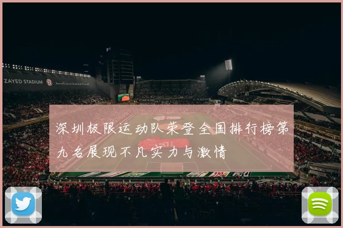 深圳极限运动队荣登全国排行榜第九名展现不凡实力与激情